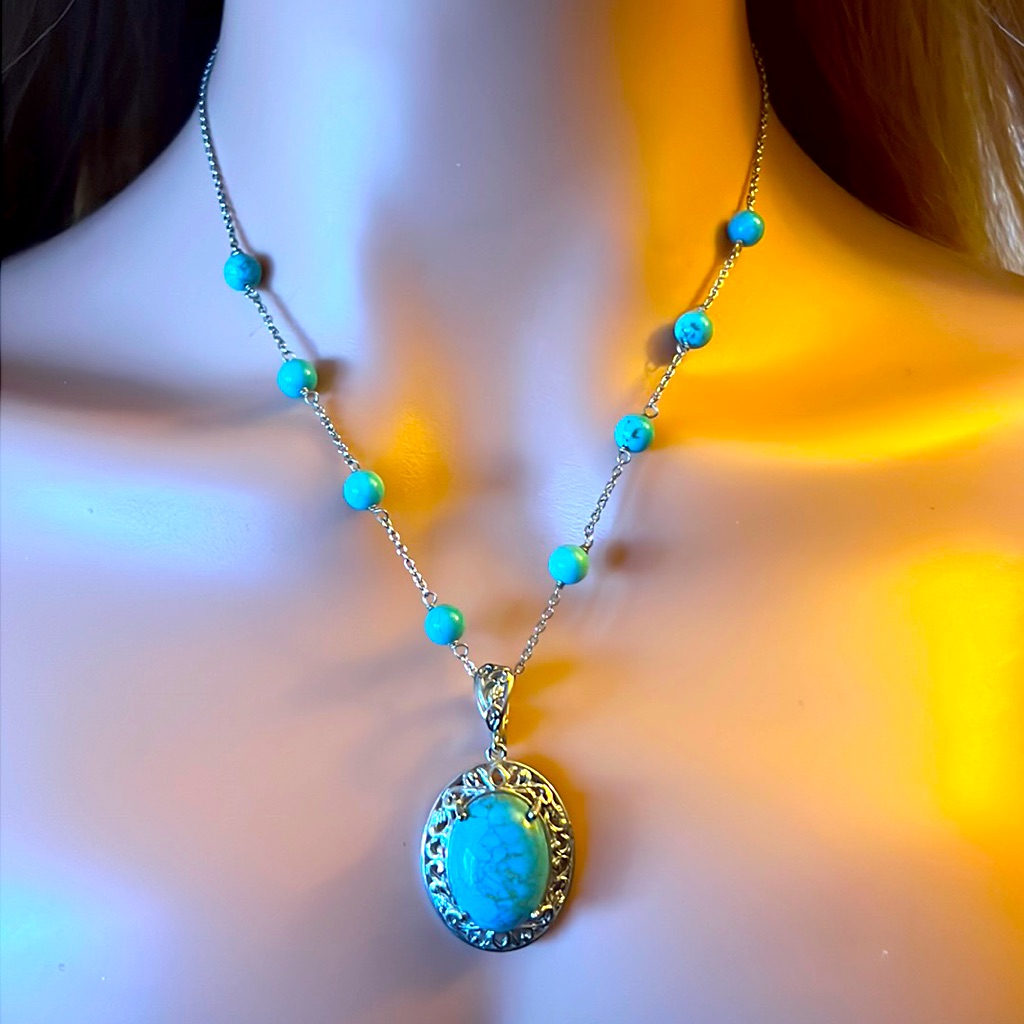 Mojave Blue Turquoise Necklace 48$